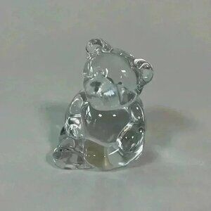 PRINCESS HOUSE LEAD CRYSTAL SITTING BEAR FIGURINE CLEAR GLASS NO CHIPS OR CRACKS